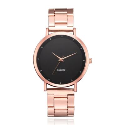 LGT JWLS Luxe Damespolshorloge - Rose Gouden Band en Behuizing, Zwart Uurwerk