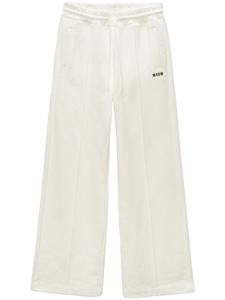 MSGM pantalon de jogging à logo imprimé - Blanc