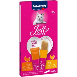 Vitakraft Jelly Lovers met kip & kalkoen kattensnack (6 x 15 g) 1 verpakking