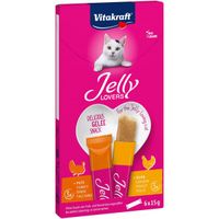 Vitakraft Jelly Lovers met kip & kalkoen kattensnack (6 x 15 g) 11 verpakkingen - thumbnail