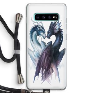 Yin Yang Dragons: Samsung Galaxy S10 Plus Transparant Hoesje met koord