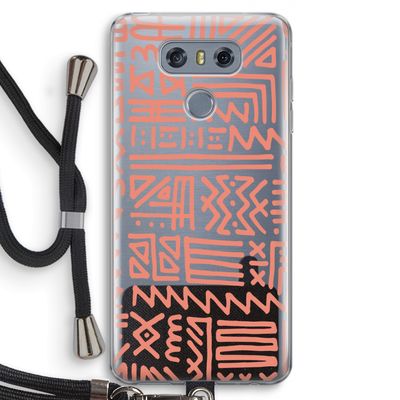 Marrakech Pink: LG G6 Transparant Hoesje met koord