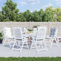 VidaXL Stoelkussens 6 st hoge rug bladpatroon oxford stof