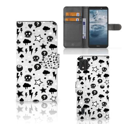 Telefoonhoesje met Naam Nokia C2 2nd Edition Silver Punk Telefoonhoesje met Naam Nokia C2 2nd Edition Silver Punk