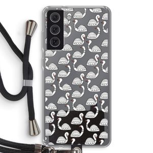 Zwanen: Samsung Galaxy S21 FE Transparant Hoesje met koord