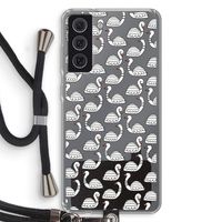Zwanen: Samsung Galaxy S21 FE Transparant Hoesje met koord