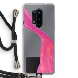 Paarse stroom: OnePlus 8 Pro Transparant Hoesje met koord