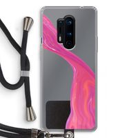 Paarse stroom: OnePlus 8 Pro Transparant Hoesje met koord
