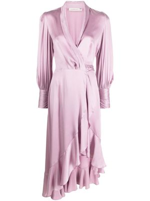 ZIMMERMANN robe courte en soie à volants - Violet