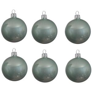 Decoris kerstballen - 6x st - mintgroen - D8 cm - glas - kerstversiering