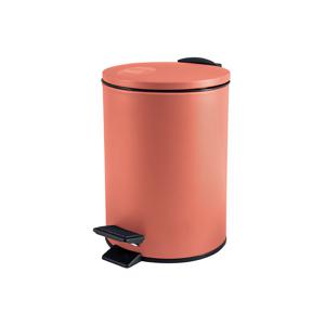 Pedaalemmer Cannes - terracotta - 5 liter - metaal - 20 x 27 cm - soft-close - toilet/badkamer