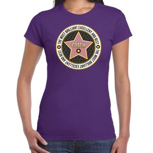 Cadeau t-shirt voor dames - coach - paars - bedankje - verjaardag