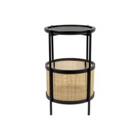 ZILT Ronde Bijzettafel 'Maddie' Rotan, kleur Zwart