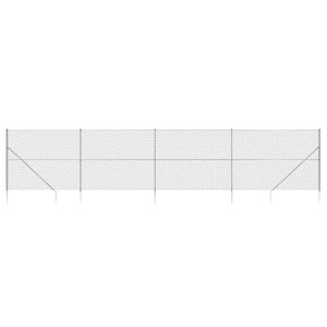 vidaXL Gaashek met grondankers 2x10 m zilverkleurig