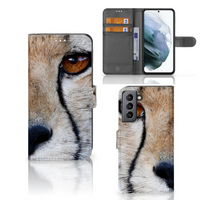 Samsung Galaxy S21 FE Telefoonhoesje met Pasjes Cheetah - thumbnail