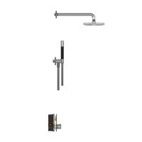 Hotbath Cobber - Inbouw Regendoucheset - Chroom - Thermostatisch - Wandarm 38.5 cm - Hoofddouche 200 mm - Staafhanddouche - Waterbesparend - V01