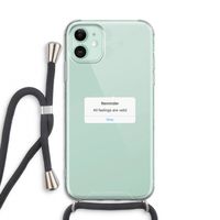 Reminder: iPhone 11 Transparant Hoesje met koord