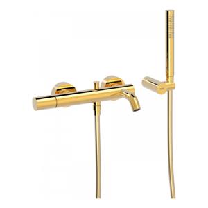 Badkraan Tres Study | Opbouw | Mengkraan | 2-weg | hoh 15 cm | 1-knop | Rond | Goud