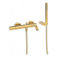 Badkraan Tres Study | Opbouw | Mengkraan | 2-weg | hoh 15 cm | 1-knop | Rond | Goud