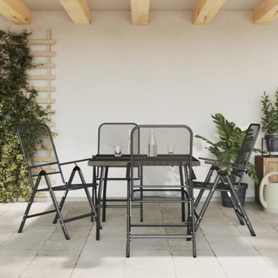 5-delige Tuinset metaalgaas antracietkleurig