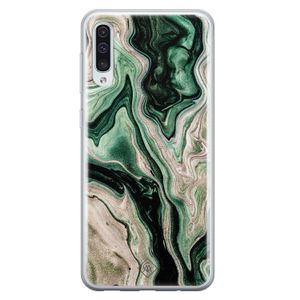 Samsung Galaxy A70 siliconen hoesje - Green waves