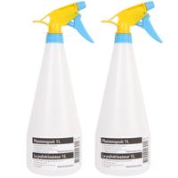 Plantenspuit - 2x - transparant/geel/blauw - kunststof - 1L - plantenverzorging