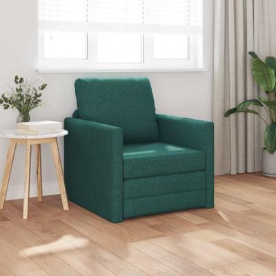 Vloerslaapbank met kussen Donkergroen 74 x 77 x 81 cm Stof