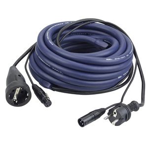 DAP Schuko en XLR female naar schuko en XLR male kabel 3m