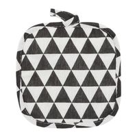 Krumble Pannenlap Driehoek patroon - Katoen - Zwart met wit - thumbnail