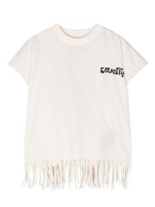 Marcelo Burlon County Of Milan Kids t-shirt Sunset Cross à franges - Tons neutres