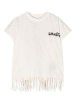 Marcelo Burlon County Of Milan Kids t-shirt Sunset Cross à franges - Tons neutres - thumbnail