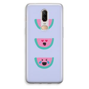 Smiley watermeloen: OnePlus 6 Transparant Hoesje