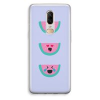 Smiley watermeloen: OnePlus 6 Transparant Hoesje