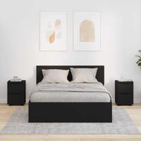 Nachtkastjes 2 pcs Zwart 30,5 x 30 x 43 cm Bewerkt hout