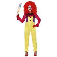 Horror clown verkleed jumpsuit voor dames 42-44 (L/XL)  -