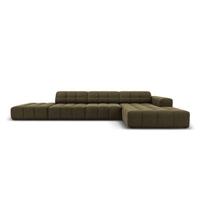 Cosmopolitan Design Chicago Hoekbank met Chaise Longue Rechts - Links Open - Velvet - Olijfgroen