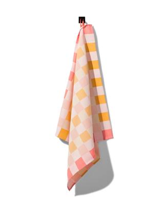 HEMA Theedoek 65x65 Katoen Met Ruiten (okergeel)