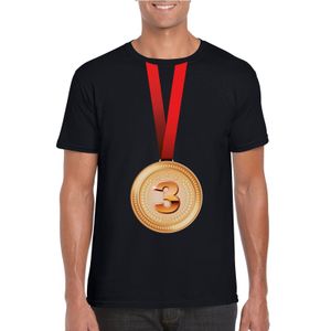 Bronzen medaille kampioen shirt zwart heren