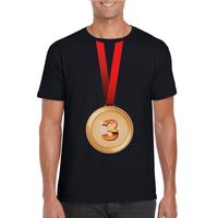 Bronzen medaille kampioen shirt zwart heren - thumbnail