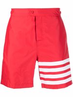 Thom Browne short de bain à 4 bandes signature - Rouge - thumbnail