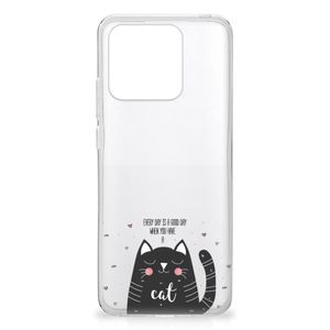 Xiaomi Redmi 10C Telefoonhoesje met Naam Cat Good Day