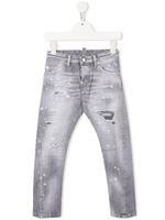 DSQUARED2 KIDS jean droit à effet usé - Gris