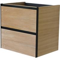 Wiesbaden Lotus Badkamer Onderkast 60x45 cm - Naturel Eik & Mat Zwart