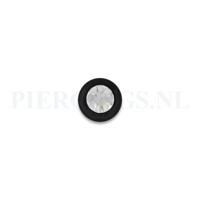 Balletje 1.6 mm acryl zwart met kristal