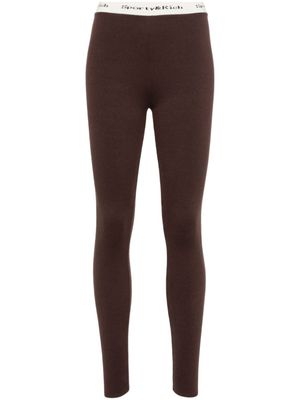 Sporty & Rich legging à taille logo - Marron