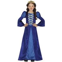 Jonkvrouw/middeleeuwse prinses verkleed set - blauw- luxe prinsessenjurk - voor kinderen Jonkvrouw/middeleeuwse prinses verkleed set - blauw- luxe prinsessenjurk - voor kinderen