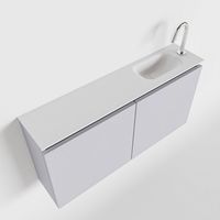Toiletmeubel Mondiaz Ture | 100 cm | Meubelkleur Cale | Eden wastafel Talc Rechts | 1 kraangat