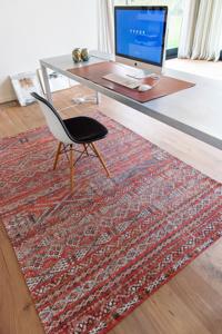 Louis de Poortere - 9115 Antiquarian Kelim Fez Red - 140x200 cm Vintage Vloerkleed