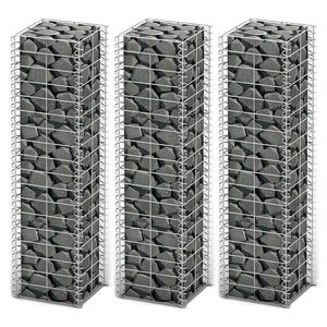 VidaXL 3-delige schanskorfset 25x25x100 cm gegalvaniseerd draad