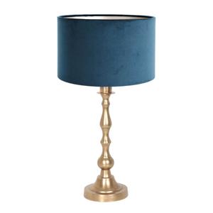 Steinhauer Klassieke schemerlamp Bassiste C met blauwe velours kap 3417BR